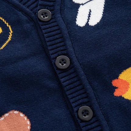 Winter Sweater Boys Girl New Cardigan Buckle Jacket Children Clothes Baby Knitwear Double-layer Cotton Kid Boys Sweaters
