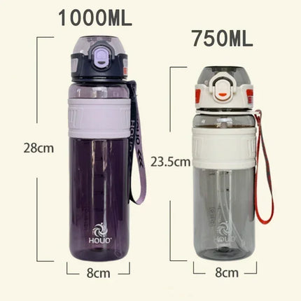 Water Bottle Travel 1L  for Sports Plastic Water Cup for Girl Boy School Portable 1 Liter 750ml Water Kettle Fitness Gym Outdoor