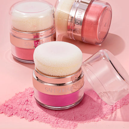 SAM SUGAR 6 color Air Cushion Blush  silky smooth matte eye shadow with an Easy to use Puff for Mushroom Head Loose Powder