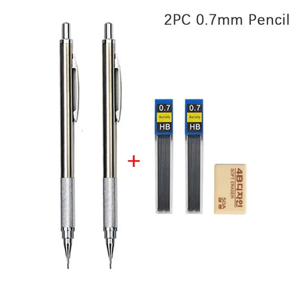 0.3 0.5 0.7 0.9 1.3 2.0mm Mechanical Pencil Set Full Metal Art Drawing Painting Automatic Pencil with Leads Office School Supply