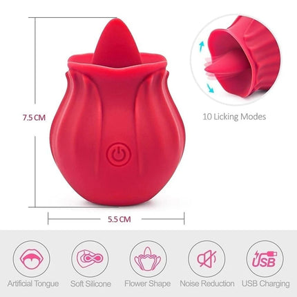 Rose Shape Sucking Dildo Vibrator G-spot Pussy Nipple Sucker Oral Licking Clitoris Stimulation Masturbating Sex Toys for Women