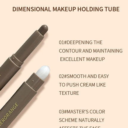 Nose Shadow Bronzer Contouring Makeup Pen Natural Grey Brown Three-dimensional Face Matte Shadow Cream Contour With Brush Makeup