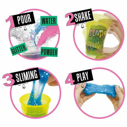 IY Crystal Slime Shaker Cup Set Magical Slime Shaker Powder Fluffy Slime Kit Handmade Educational Stress Relief Toy Princess Sty