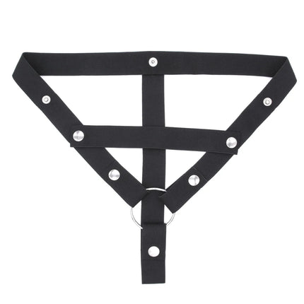 Male Penis Ring Chastity Cage Anti-off Device Elastic Band Auxiliary Belt Adjustable Underwear Rope Scrotum Ring Sissy Sex Toys