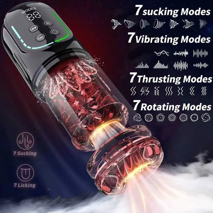 Telescopic Rotation Masturbator Cup Vagina Masturbation Blowjob Adults Sex Toys for Men Male Piston Automatic Mastubator