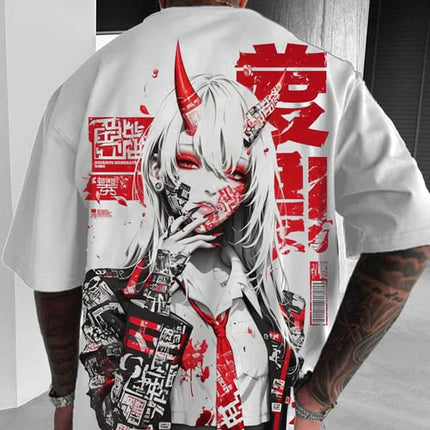 Men's and Women's Summer Fashion 3D Print Japanese Anime Printing T-shirt Casual Polyester Round Neck Casual Short Sleeve Tees