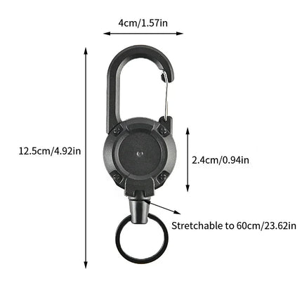 1Pcs Anti-theft Metal Easy-to-pull Buckle Rope Elastic Keychain Sporty Retractable Key Ring Anti Lost Yoyo Ski Pass ID Card