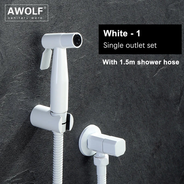 Handheld Toilet Bidet Sprayer Head Brushed Rose Gold Stainless Steel Bathroom Shattaf System Douche Kit AP2354