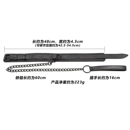 BDSM Leather Dog Collar Slave Bondage Belt with Chains Can Lockable  Fetish Erotic Sex Products Adult Toys for Woman Men Couples