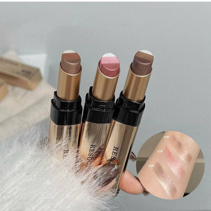 3 in 1 Pearly Highlighter Eyeshadow Stick Makeup Waterproof Long Lasting Glitter Eyeshadow Eyeliner Lazy Quick Makeup Cosmetics