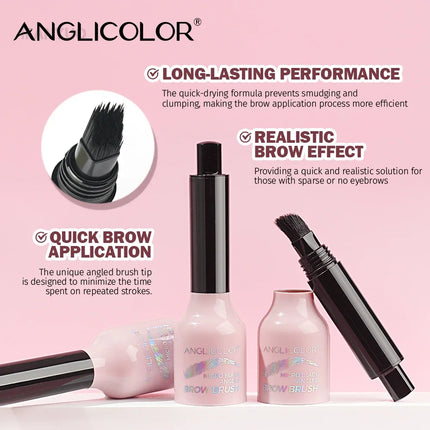 Wild Eyebrow Pencil Square Angled Brush Velvet 3D Brow Dye Cream Hairline Anti-smudge Waterproof Multifunction Eyebrow Tint Pen