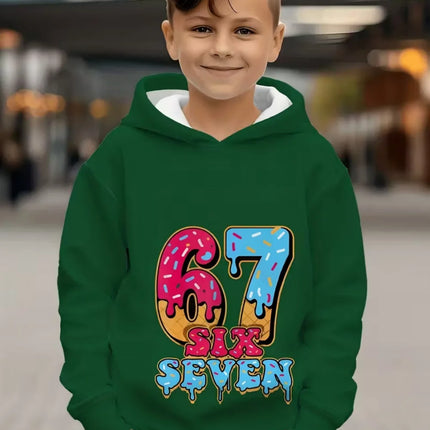 Fun Six Seven 6 7 Meme Design Hoodie for Kids Chaotic Humor Y2k Game Saying Tee Novelty Gift Boys Top Fashion Children's Clothes