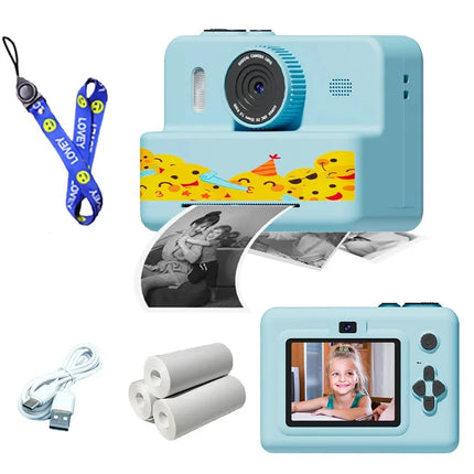 Kids Camera Digital Children Camera Instant 1080P HD Digital Camera Video Recorder Toddler Mini Thermal Printer Birthday Gifts