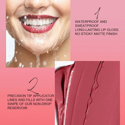 3pcs/set Nude Lip Gloss Matte Velvet Lipstick Waterproof Long-lasting Liquid Lipstick Women Moist Lip Tint Non-Stick