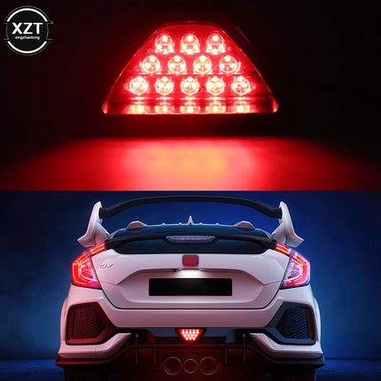 1pcs Brake Lights Universal F1 Style DRL Red 12 LED Rear Tail Stop Brake Light Third Brake Stop Safety Lamp Light Car LED Signal