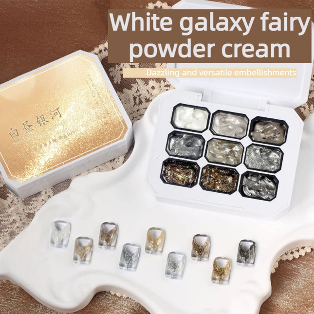 9-grid Solid Metal Fairy Cream Coffee Color UV Gel DIY Nail Art Retro Nail Polish