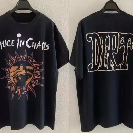 Alice in Chains DIRT Album Basic Black Short Sleeve 2-Sided Unisex T-Shirt Summer New Men and Women