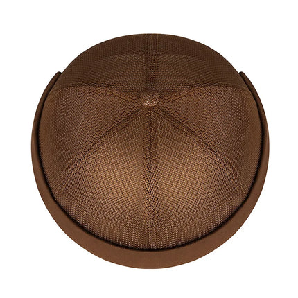 Summer Brimless Melon Skin Hat with Adjustable Hip Hop Men's and Women's Ruff Landlord Hat, Simple Breathable Mesh Tang Hat