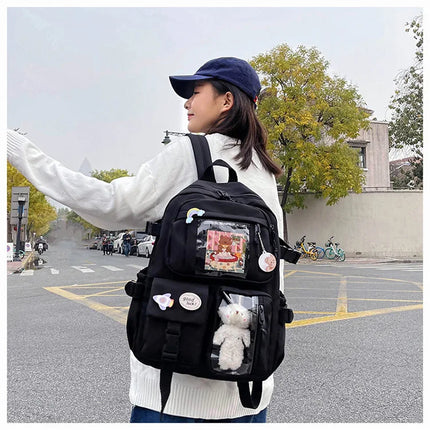 Fashion Girls Backpack New Large Capacity Korean Style Women Backpacks Cute Student School Backpack Versatile Women's Bag