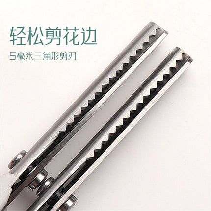 Professional Chisel Pinking Shears Stainless Steel Dressmaking Scissor Serrated Scalloped Sewing Tailor Zigzag Fabric Scissors