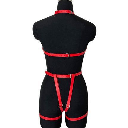 Women Sexy Body Harness Belt PU Leather Belt Bdsm Bondage Lingerie Harness Goth Fetish Clothing Festival Rave Outfit