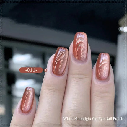 Porcelain White Magnetic Cat Eye Gel Nude Color Sparkling Glitter Semi Permanent Nail Art Soak Off Led Uv Gel Nail Varnishe