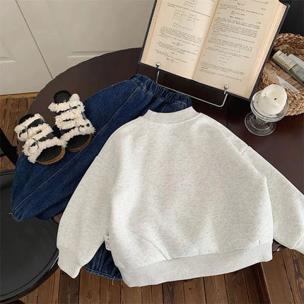 2025 Winter New Baby Long Sleeve Fleece Sweatshirt Infant Boy Girl Cartoon Warm Pullover Toddler Velvet Thick Casual Top Clothes