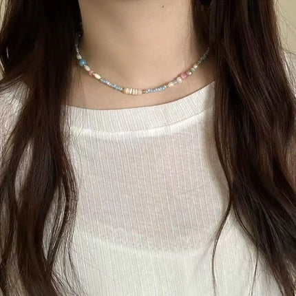 Freshwater Pearl Collar Chain Necklace for Women Elegant Stylish Handmade Beads Necklaces Jewelry Gift