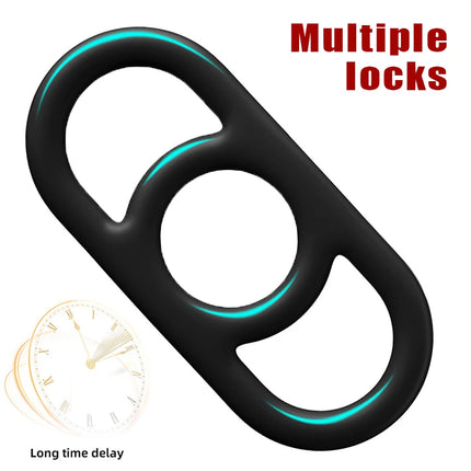 【SA】3 Holes Penis Lock Ring Sex Toys For Men Cock Rings Delay Ejaculation Dick Enlargement Silicone Strengthen Erotic Products