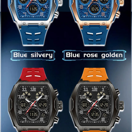 Men Dual Display Watches For Male Clock 2025 Top Brand Luxury Military Silicone Band Men Wrist Watches Sports Digital Wristwatch