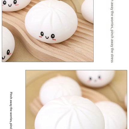 Giant Dumpling Squeeze Toy for Anxiety Relief Soft Steamed Stuffed Bun Simulation Food Fidget Decompression Dough Toy