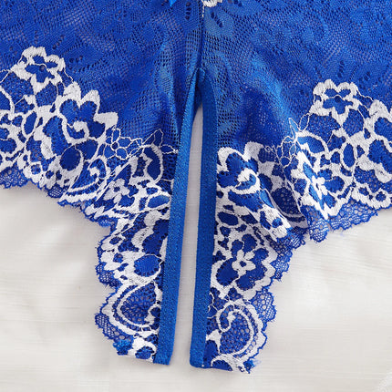 Sujetadores Sexys High Waist Two Piece Hollow Out Set Bowknot Exposed Underwear Women Bowknot Suspenders Bra And Panties Sets