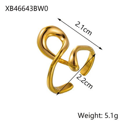 CARLIDANA Stainless Steel Silver Color Open Irregular Circle Finger Rings Titanium Steel Personalized Geometric Open Ring Women