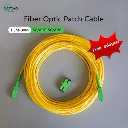 Fiber Optic Patch Cable 1.5M/2M/3M/5M/10M/15M/20M/30M/40M SC/APC-SC/APC Single Mode Extension Wire FTTH Cable Free Adapter