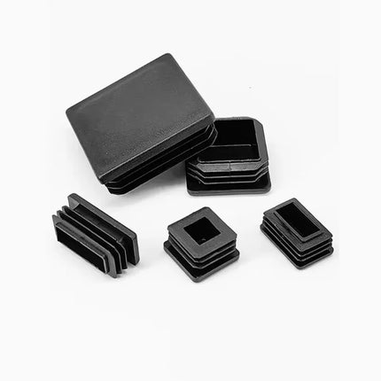 Black Plastic Square Oblong Pipe Plug 13x13mm~100x100mm Insert Table Chair Furniture Foot Cover Anti Slip Blanking End Cap