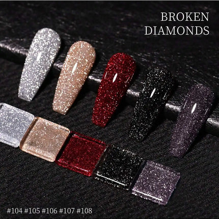 15ml Broken Diamond Halloween Christmas Nails Gel Nail Polish Adhesive Burst Flash Maillard Broken Diamond Adhesive