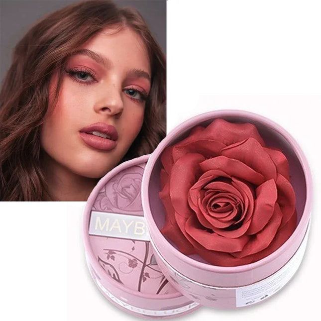 Rare Beauty 3D Petal Rose Blush Shimmer Makeup Highlighter with Real Rose Flower Gift Rubor Forma Rosa long lasting For Women
