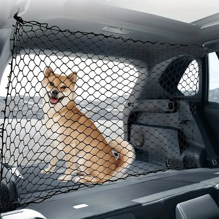 1pcs Car pet barrier net, elastic band material,adjustable telescopic net,car pet barrier net,rear seat dog obstacle safety net