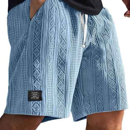 Men's Jacquard Casual Shorts Summer Harajuku Solid Sweatpants Fashion Men Short Pants Retro Men Clothes Roupas Streetwear New