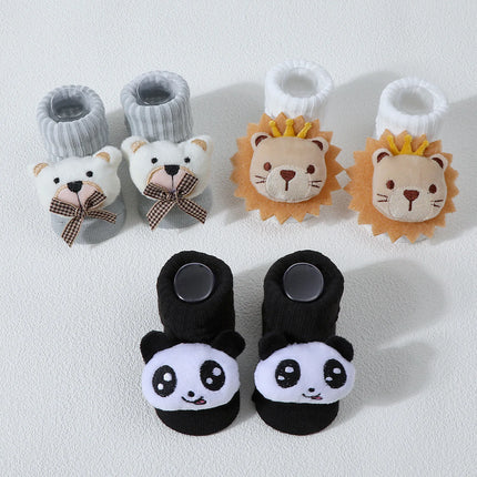 Cute Cartoon Bear Lion Panda Baby Socks For Boys Girls Spring Autumn Soft Cotton Solid Newborn Infant Tube Sock Kids Socken