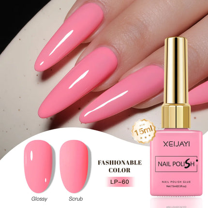 Colored Square Bottle Nail Varnish Gel 60 Colors Gloss Matte Ice-clear Nail Polish Fruit Green Nail Art Soak Off UV Gel Lacquer
