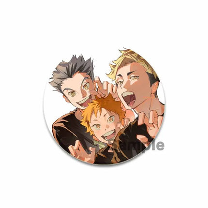 32/44/58mm Anime Haikyuu Snap-in Button Pins Figure Icon Badge  Round Handmade Brooches Breastpin for Backpack Clothes