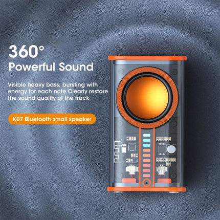 Transparent Cyberpunk Wireless Bluetooth Speaker Sound Light Rhythm Subwoofer TWS Stereo Music Center Hands-free Call