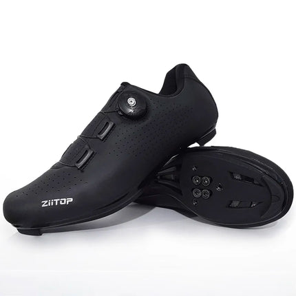 New Men Cycling Sports Shoes Outdoor MTB Shoes PU Leather Breathable Lightweight SPD Lock Shoes Women Racing Pedal Bicycle Shoes