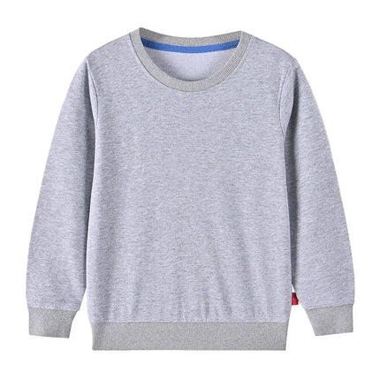 Autumn Children's Hoodies Tops Colorful Clothes Toddler Baby Kids Boys Girls Cotton Casual Solid Plain Sweatshirt 3-10Years