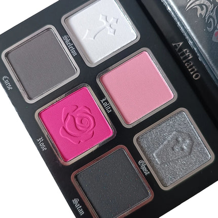 Afflano 6 Colors Eyeshadow Palette Makeup Matte Shimmer Glitter Smokey Gothic High Pigmented Longlasting Eye Makeup Halloween