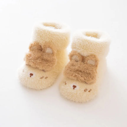 Cartoon Baby Floor Socks Cute Rabbit Newborn Boy Girl Anti-slip Indoor Sock Autumn Winter Warm Thicken Infant Plush Socks