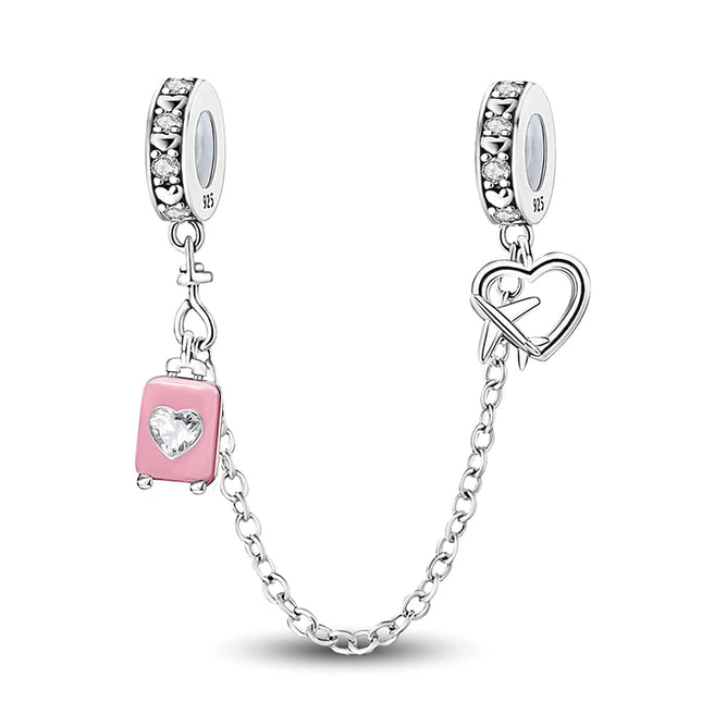 925 Sterling Silver Pink Cake Cherry Pineapple Strawberry Cherry Pendant Charm Ball Suitable for Bracelets DIY Women's Jewelry