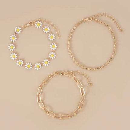 Sweet Daisy Flower Anklets for Women Beach Starfish Seashell Beads Anklet Leg Bracelet Bohemian Foot Chain Sandals Jewelry Gifts