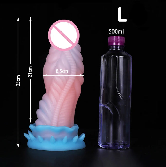 Extra Large Soft Peculiar Extend Anal Plug Strong Suction Cup Liquid Silicone Material Barbed Base New Style Masturbation Dildo